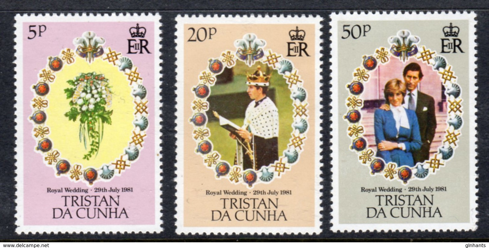 TRISTAN DA CUNHA - 1981 ROYAL WEDDING SET (3V) FINE MNH ** SG 308-310 - Tristan Da Cunha