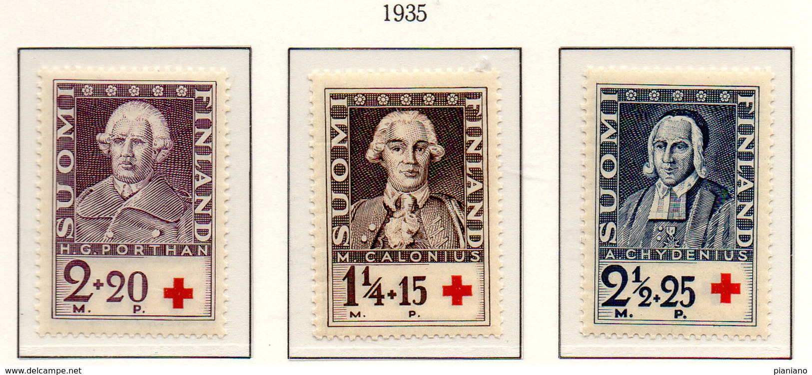 PIA - FINLANDIA  - 1935 : Pro Croce Rossa - Ritratti Di Scienziati   - (Yv 180-82) - Primo Soccorso