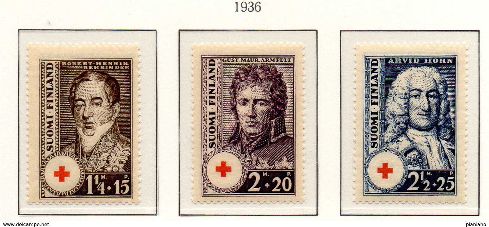 PIA - FINLANDIA  - 1936 : Pro Croce Rossa - Ritratti Di Statisti   - (Yv 186-88) - Primo Soccorso