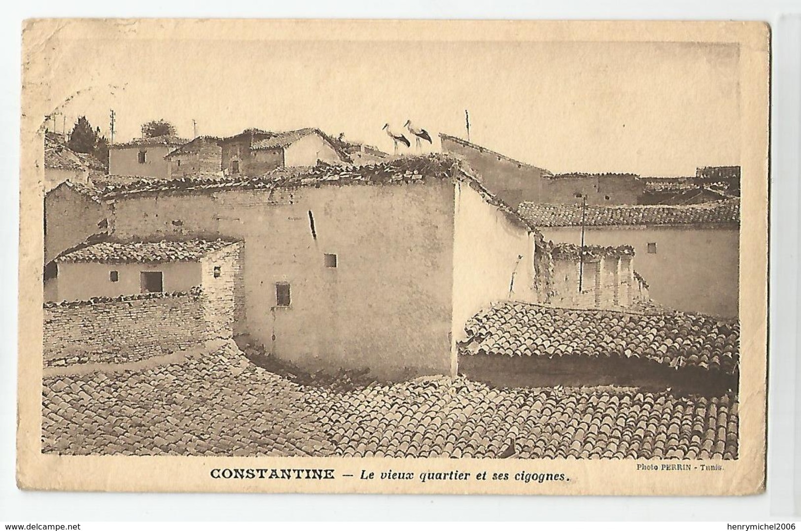 Algérie - Constantine Le Vieux Quartier Et Ses Cigognes Cigogne 1932 Ed Spéciale Grand Hotel De Paris,photo Perrin Tunis - Constantine