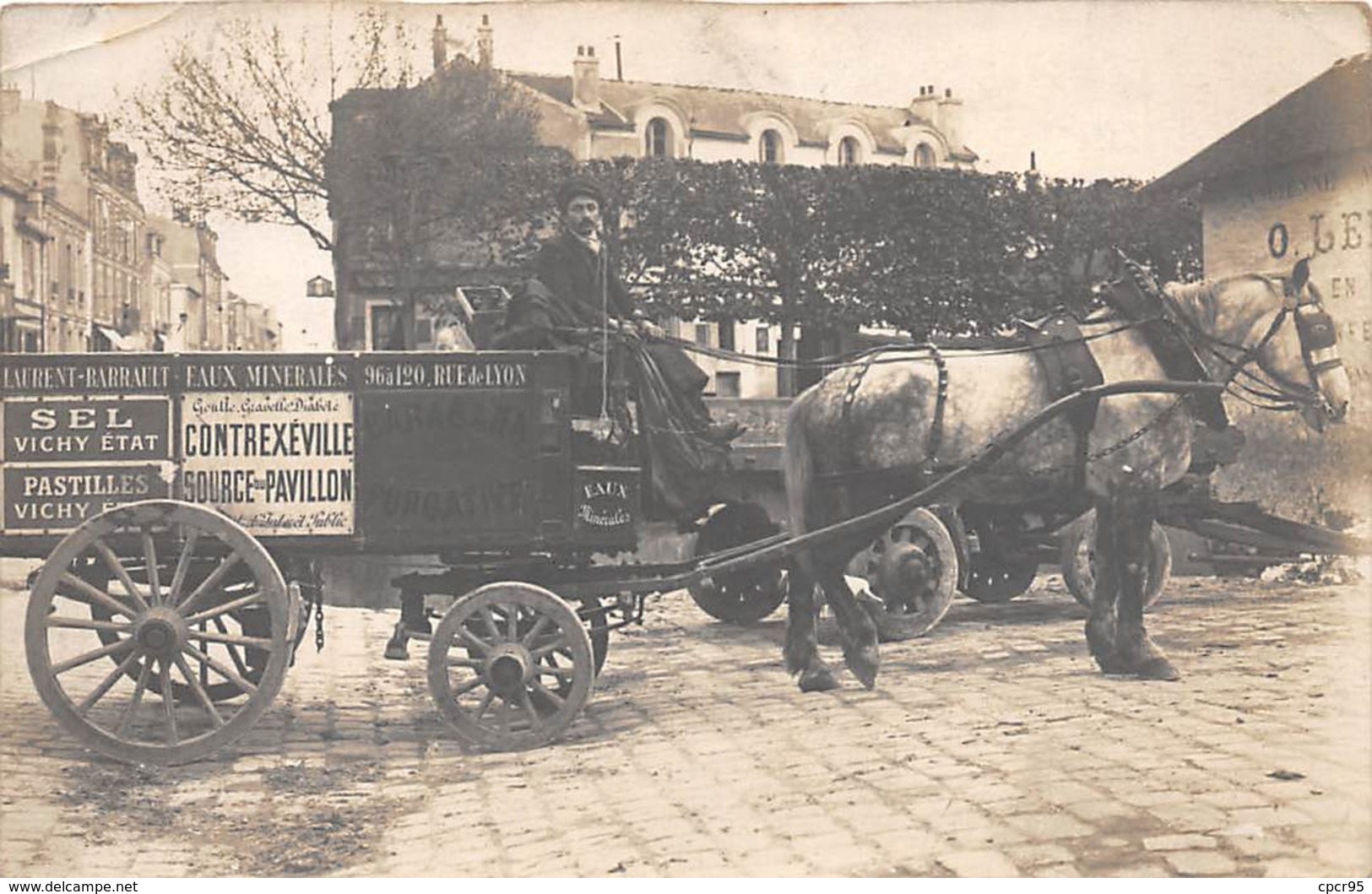 75012. N°55345.paris.carte Photo.rue De Lyon.attelage.contrexville.sel.pastille.cheval - Arrondissement: 12