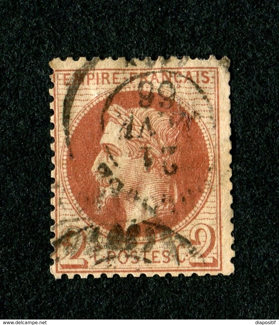 France 1862 - Napoléon III N° 26A - Oblitéré - BE - Pas De Pli - Pas D'aminci - Cote 50,00 € - 1863-1870 Napoleone III Con Gli Allori