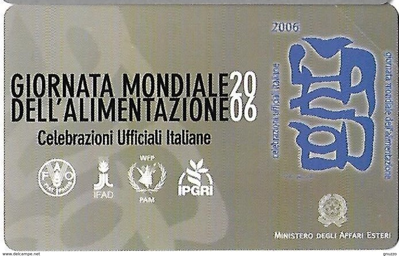 NUOVA--2198- TELECOM ITALIA-GIORNATA MONDIALE ALIMENTAZIONE - Públicas Figuración Ordinaria