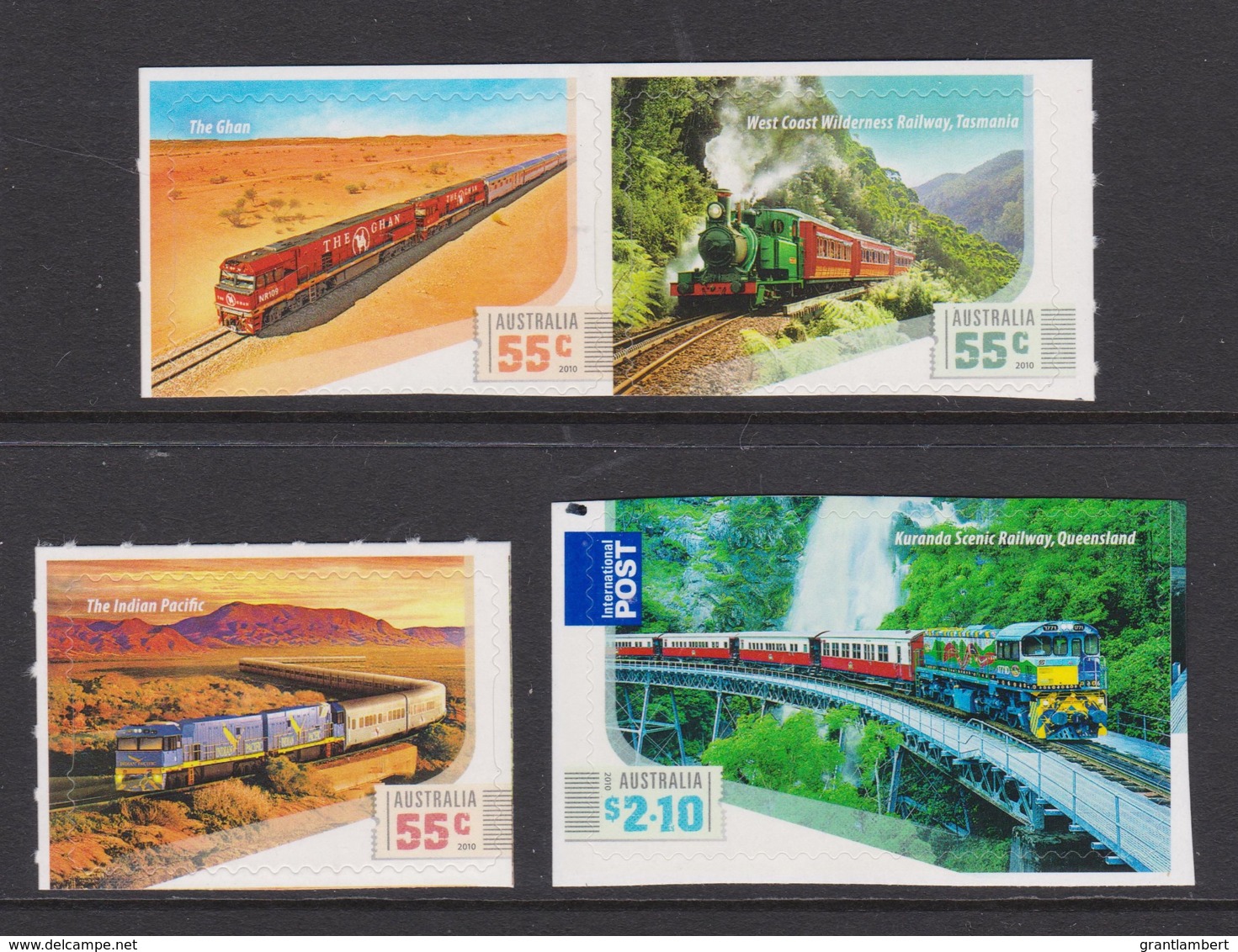 Australia 2010 Railways - Trains Set Of 4 Self-adhesives MNH - Nuovi