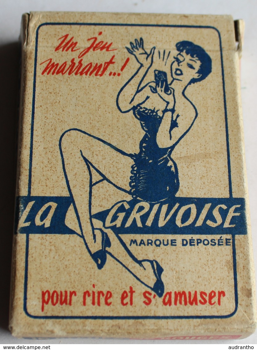 Rare Ancien Jeu 32 Cartes LA GRIVOISE Illustrateur Pour Rire Et S'amuser En Société 16 Bleues Pour Messieurs - 32 Carte