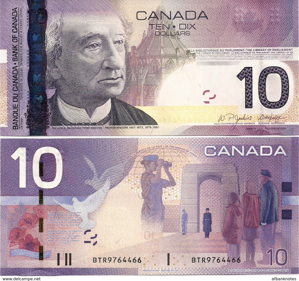 CANADA       10 Dollars       P-102Ac       2005/2007        UNC - Canada