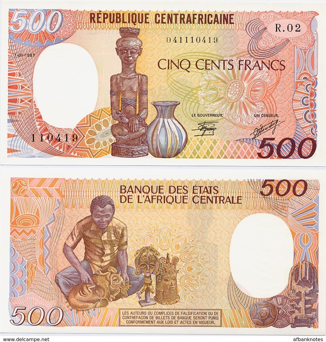 CENTRAL AFRICAN REP.       500 Francs       P-14c       1.1.1987       UNC - Central African Republic