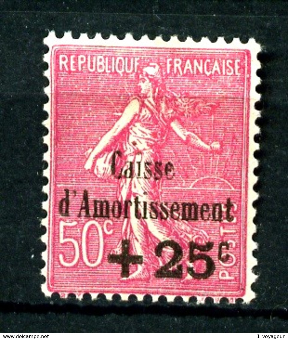 254 -  +25c Sur 50c Rose Semeuse Caisse D'Amortissement - Neuf N* - Très Beau - 1927-31 Sinking Fund