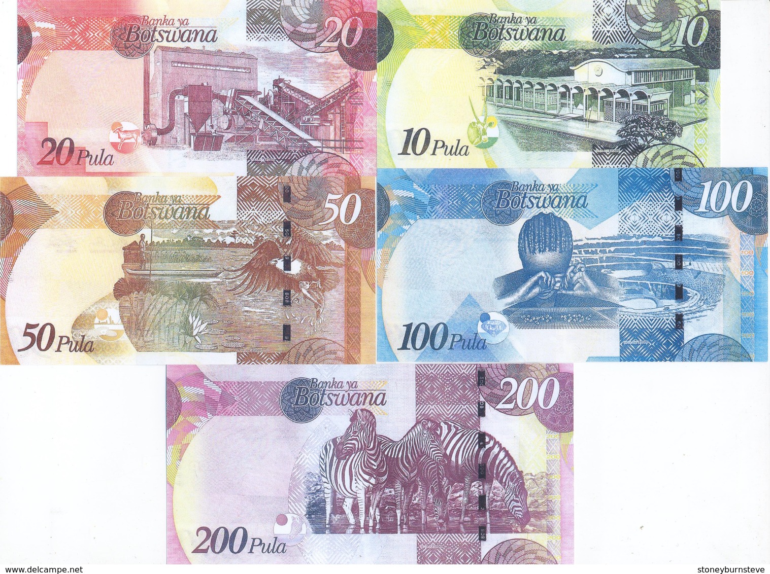 Botswana 5 Note Set 2009 COPY - Botswana