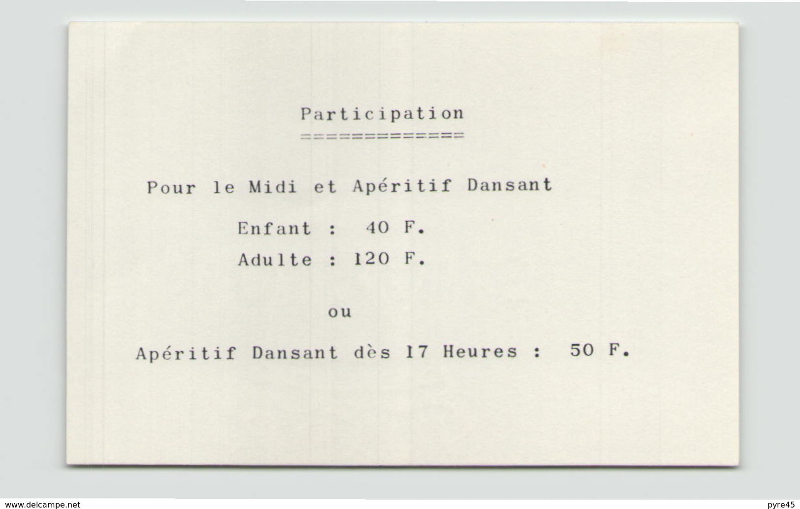 Carton D'invitation " Le Club Des Jeunes Accordéonistes Montargois "du 15 Novembre 1987 à Paucourt - Ohne Zuordnung