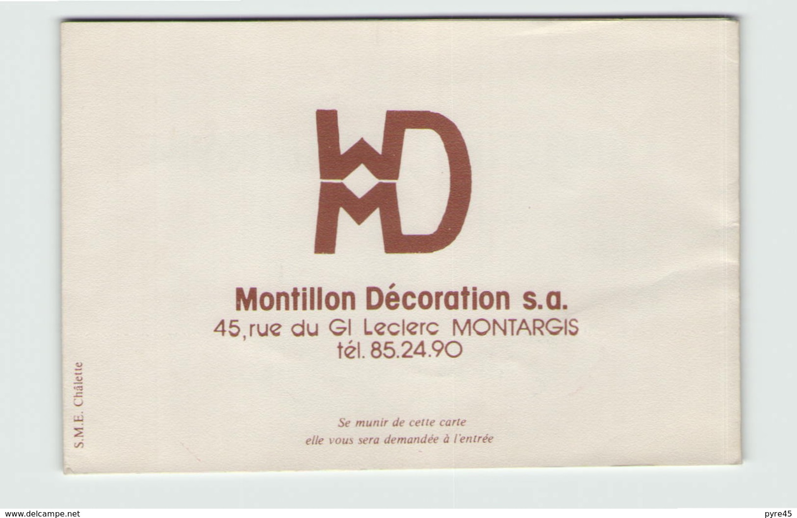 Carte Publicitaire Montillon Décoration à Montargis - Publicités