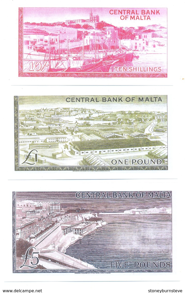 Malta 3 Note Set 1967 COPY - Malta