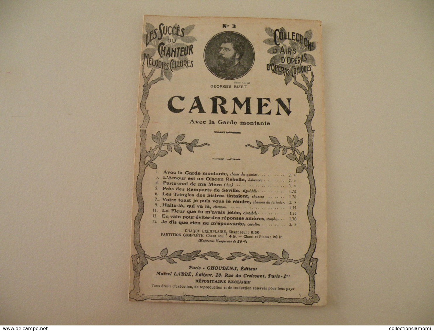 Carmen Opéra Comique(Georges Bizete)-(musique G. Bizet) (paroles Meihac Et Halevy) (Partition) - Operaboeken