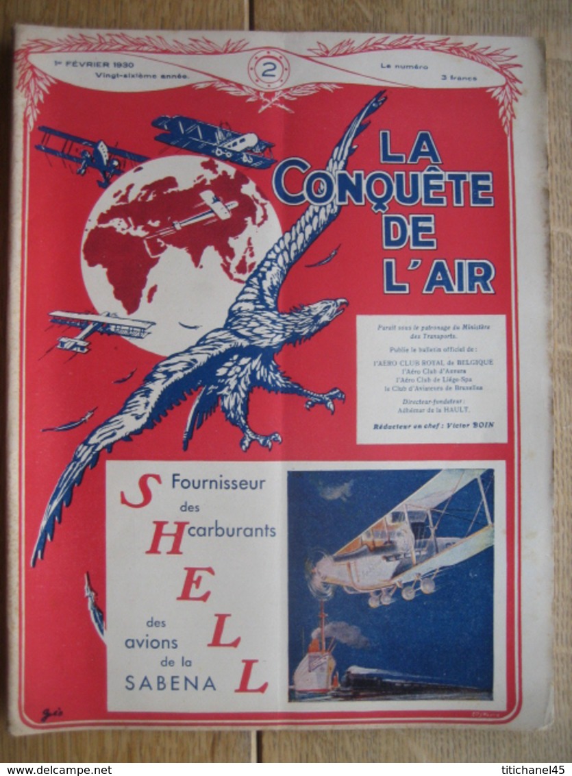 LA CONQUETE DE L'AIR 1930 N°2 - CONGO BELGE (16 Pages) - ATELIERS De La SABCA - AVIA BH33 - LOUIS BLERIOT - SABENA - Avion