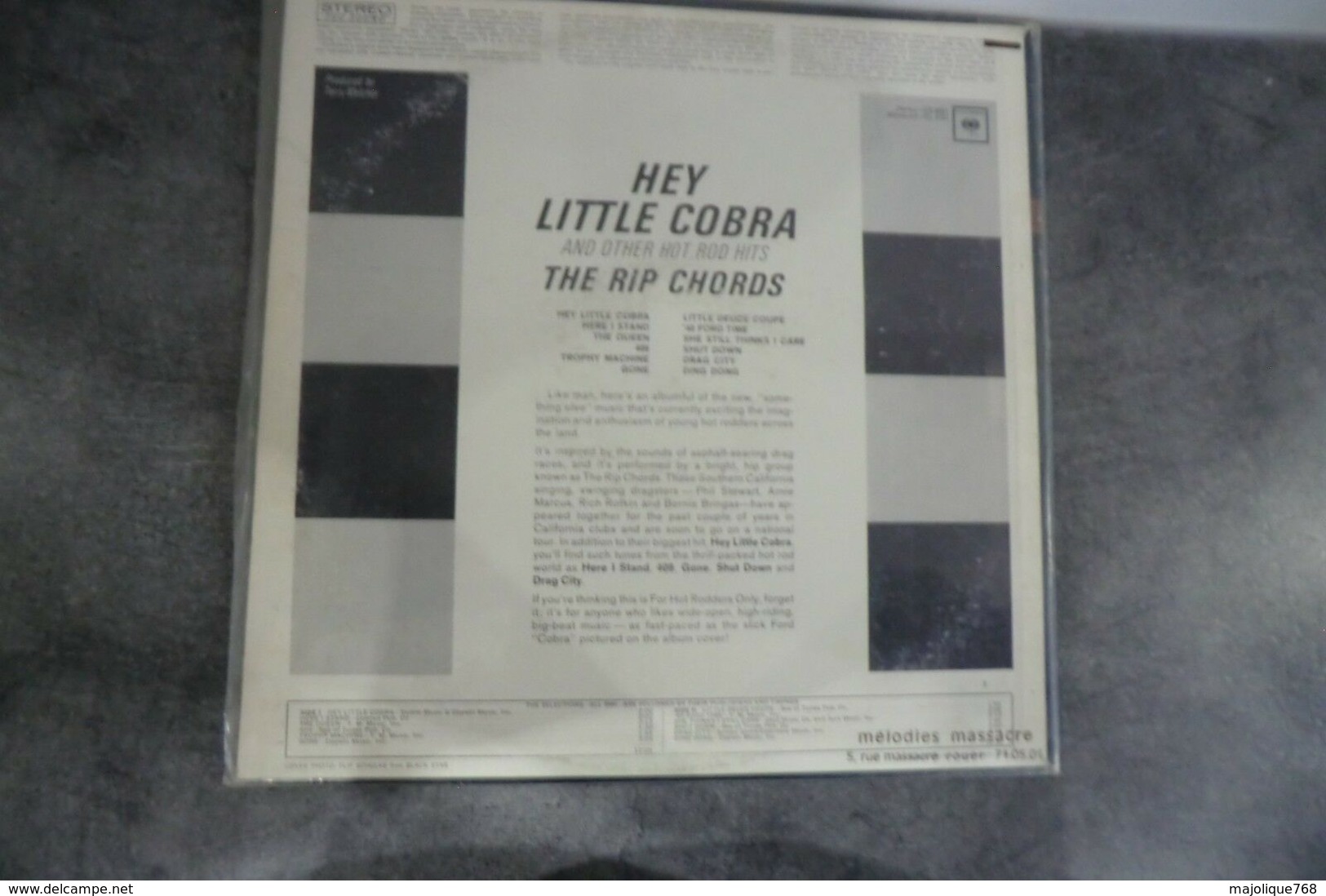 Disque-The Rip Chords - Hey Little Cobra - Columbia CS 8951 - 1964 - Sous Plastique - - Rock