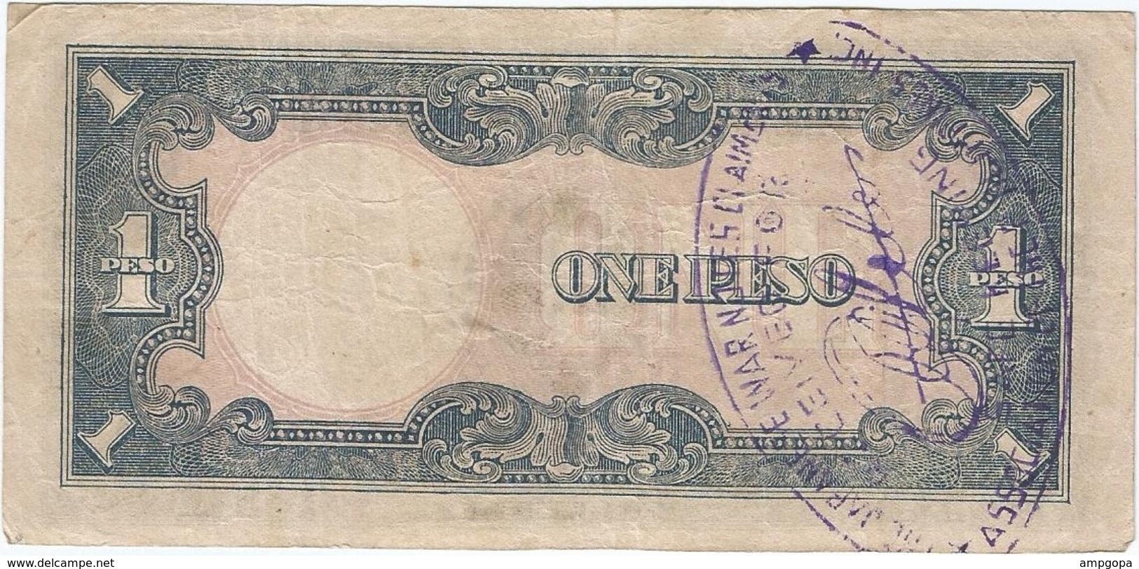 Filipinas (Ocupación Japonesa) - Philippines 1 Peso 1943 Pk 109 B.3.1 Sello Ref 3300-2 - Filippine