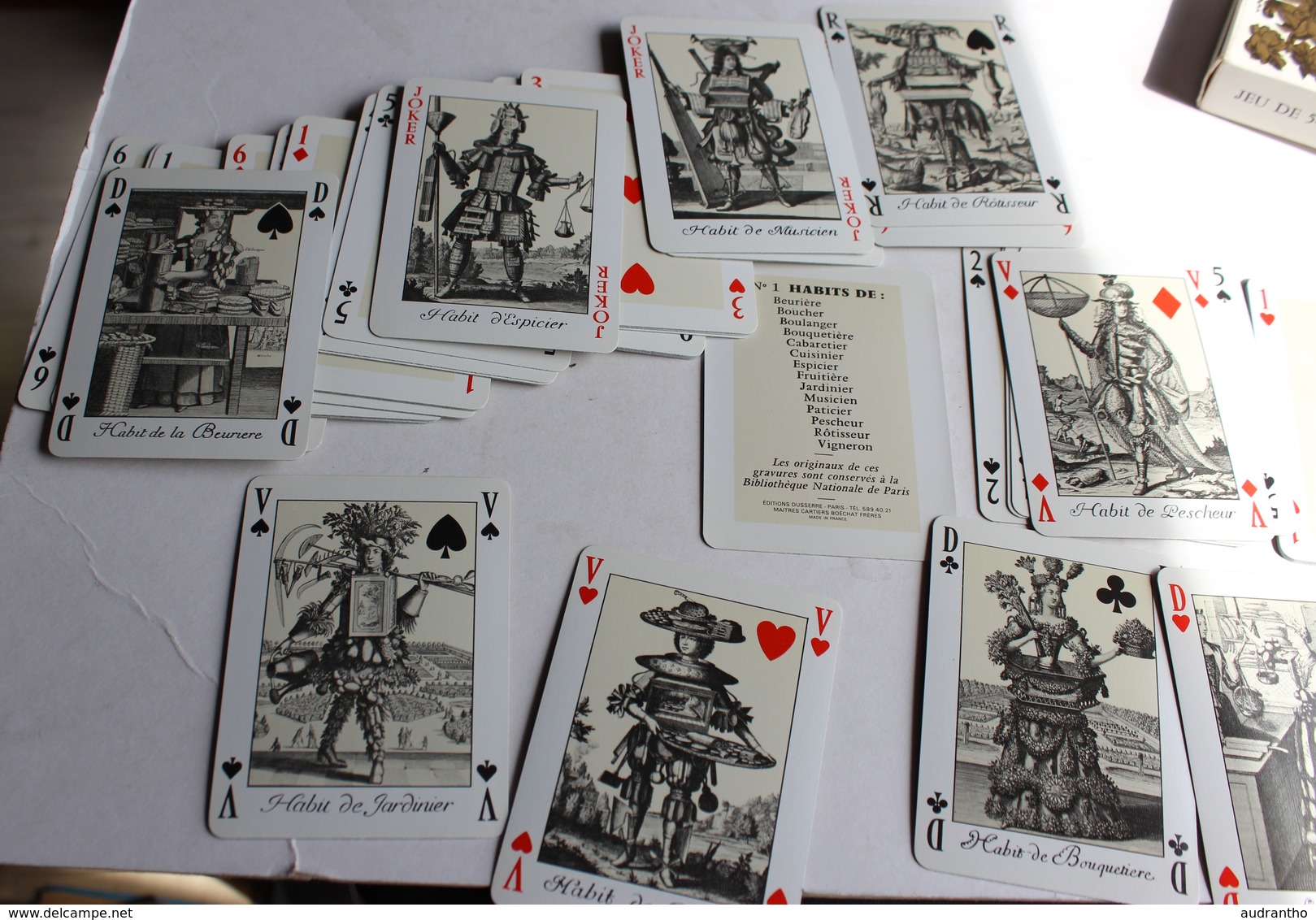 Rare Jeu De 54 Cartes Costumes Des Métiers Nicolas De Larmessin XVIIème Siécle N°1 éditions Dusserre - 54 Carte