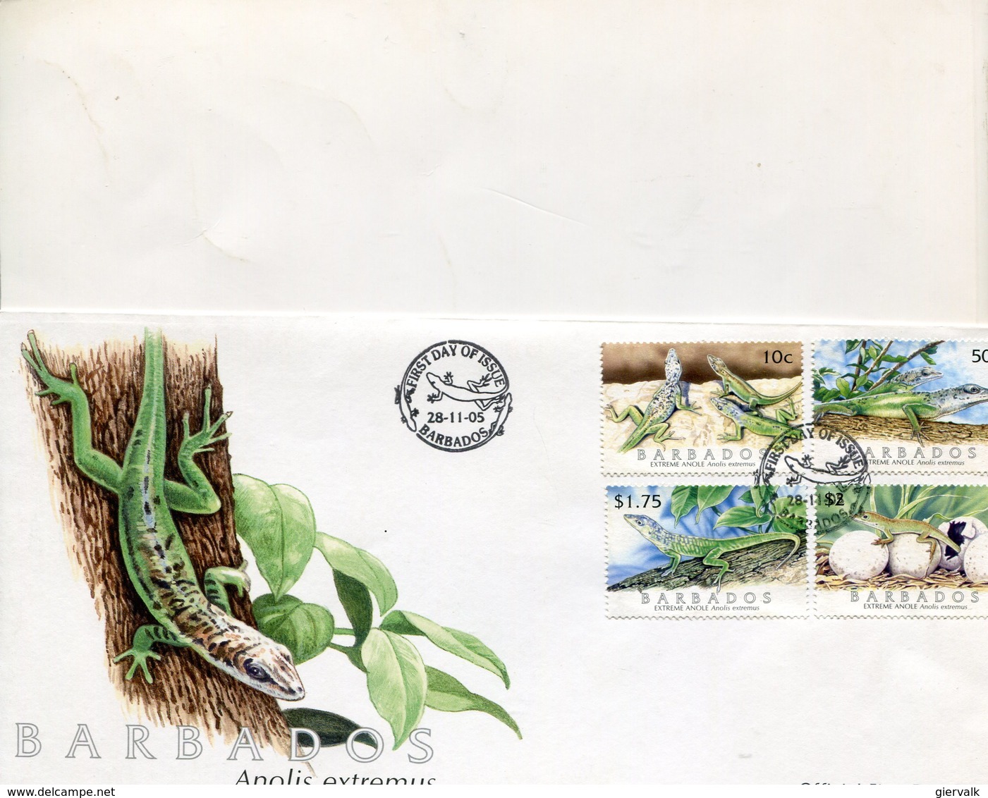 BARBADOS 2005 FDC With LIZARD.BARGAIN.!! - Andere & Zonder Classificatie