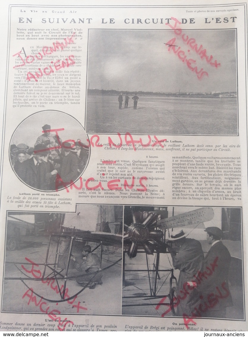 1910 AVIATION - LE CIRCUIT DE L'EST - LEBLANC - CORBEIL - LEGAGNEUX - NOGENT SUR SEINE - AUBRUN - Autres & Non Classés