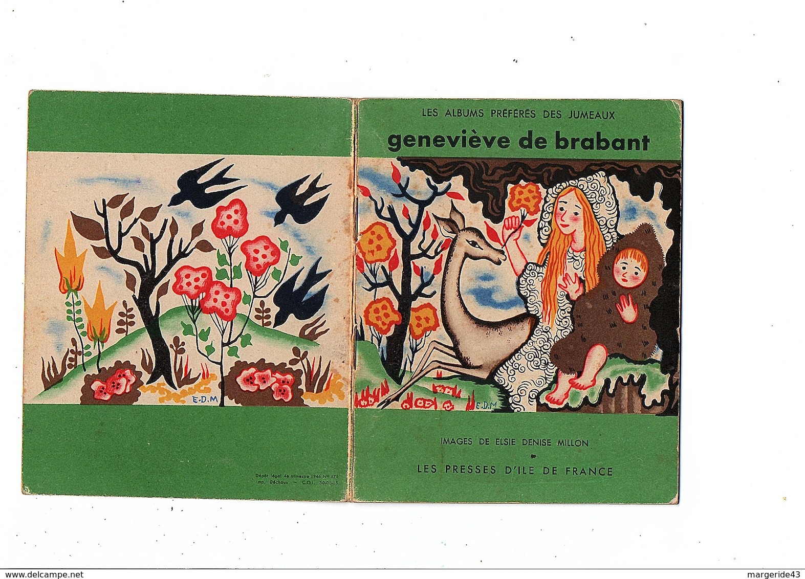 1946 PETIT ALBUM GENEVIEVE DE BRABANT - DESSINS DE ELSIE DENISE MILLON - Cuentos