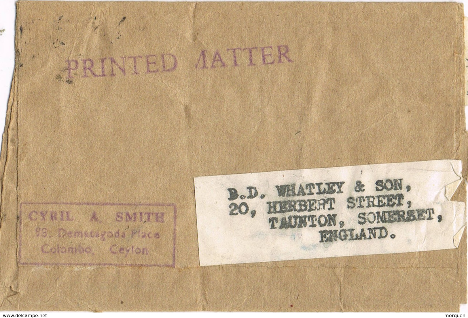 32642. Faja Publicacion Printed Matter KANTALA (Ceylon) 1964 To England - Sri Lanka (Ceilán) (1948-...)