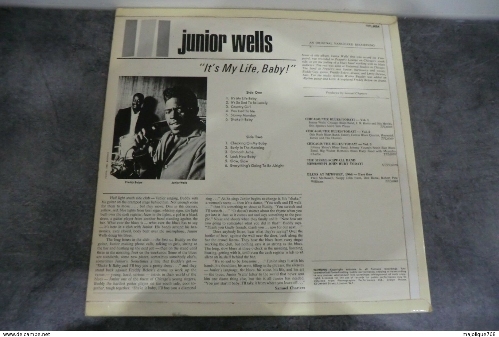 Disque - Junior Wells - "it's My Life, Baby!" - Fontana - TFL 6084 - 1966 - Blues