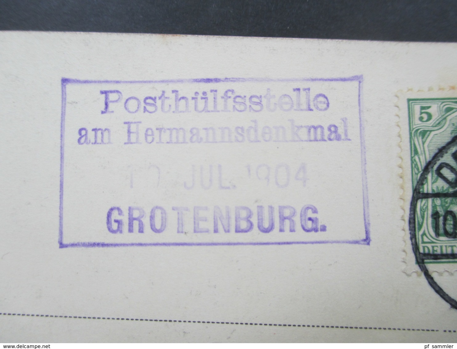 AK 1904 Gruss Vom Hermanns Denkmal Detmold Stempel K4 Posthülfstelle Am Hermannsdenkmal 10. Juli 1904 Grotenburg - Detmold