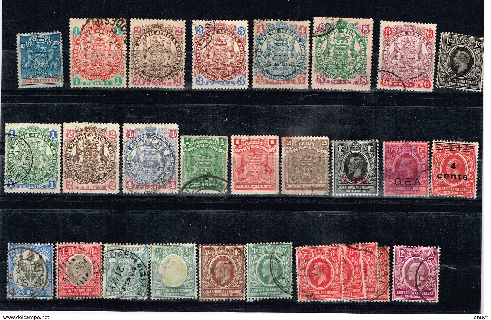 Lot British South Africa Company Anciens Timbres à Identifier - Collections (without Album)