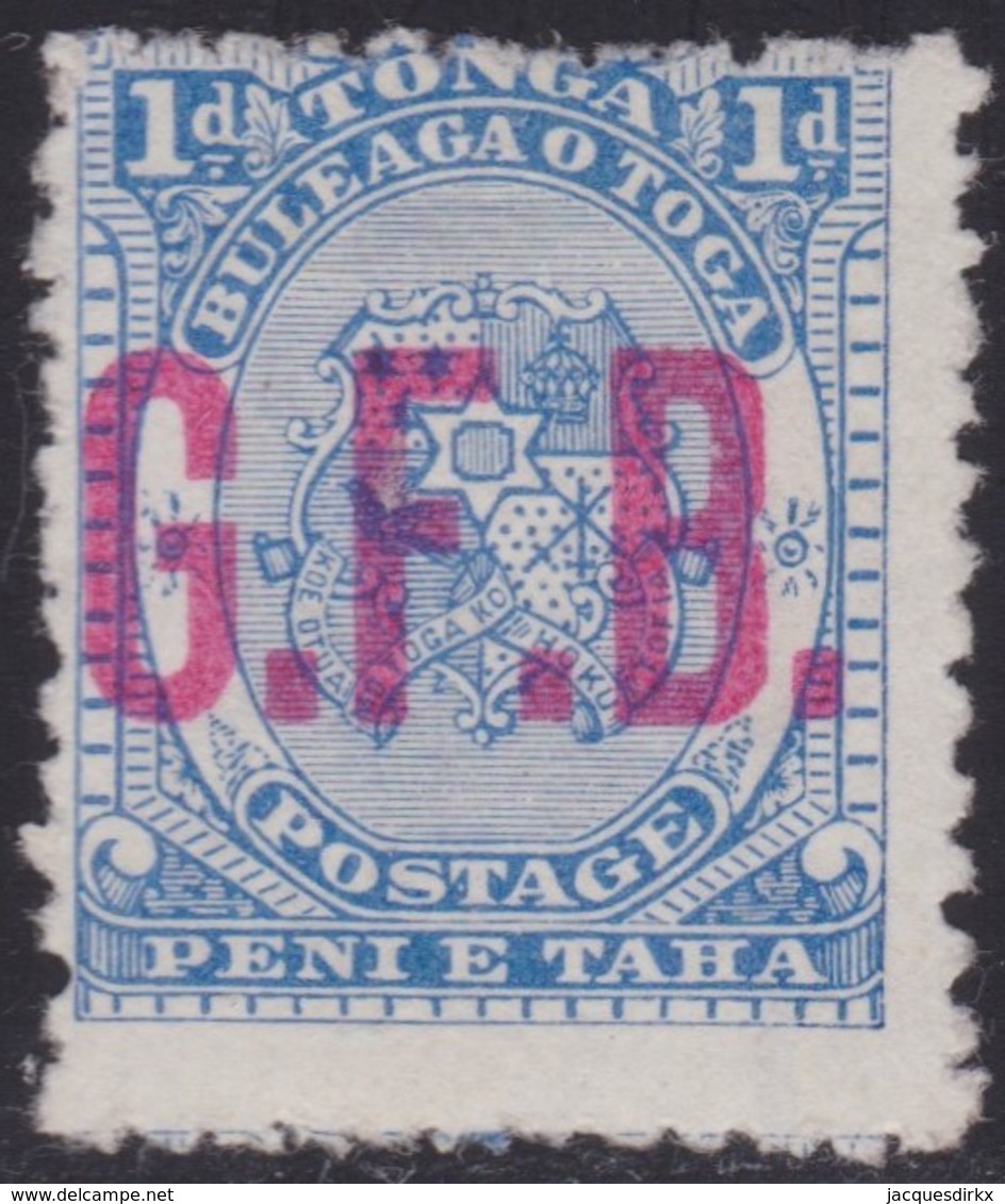 Tonga    .   SG   .    O 1    .     (*)        .   No Gum     .   /    . Geen Gom - Tonga (...-1970)