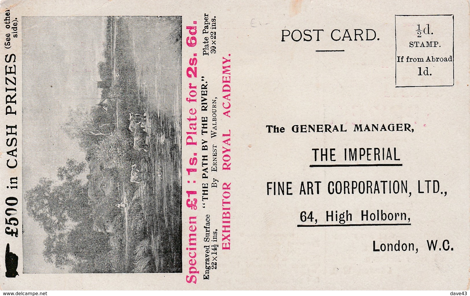 Unused Imperial Fine Arts Corp Advertising Card - Advertising