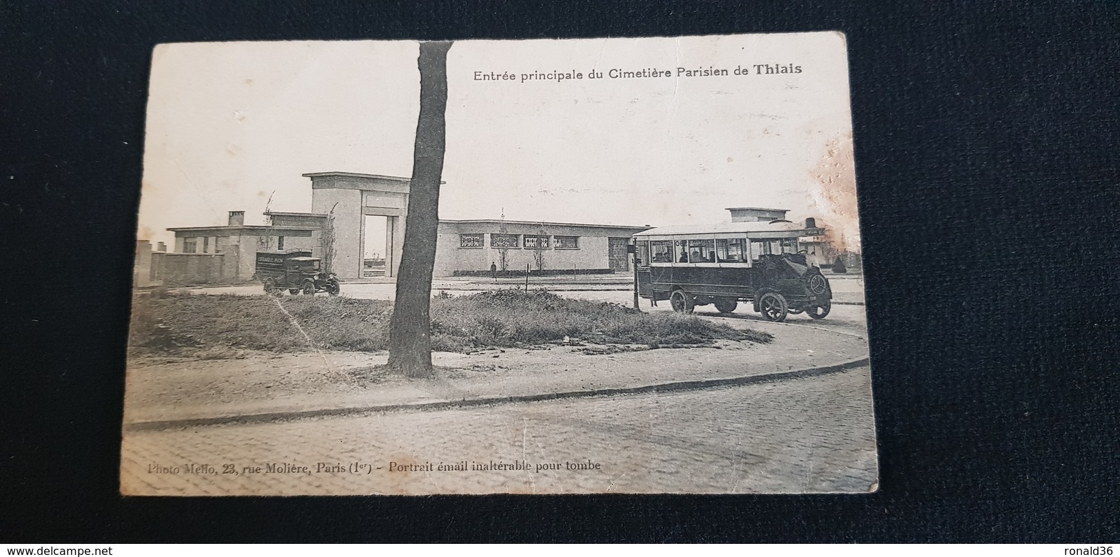 Cp 94 THIAIS Entrée Principale Du Cimetière Parisien / Batiment Camion Automobile LIBRAIRIE PLON Autobus Bus Car Autocar - Thiais