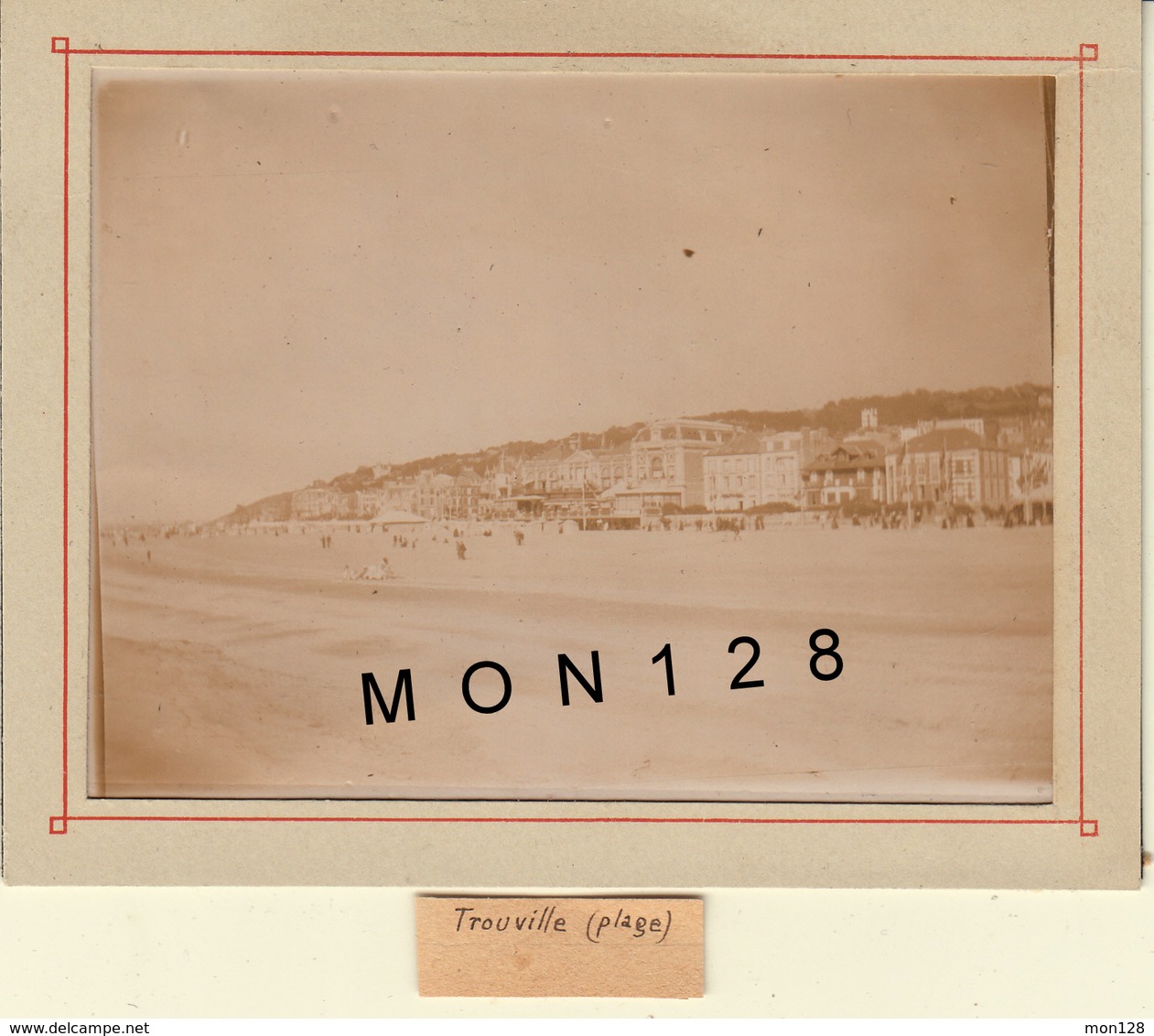 TROUVILLE SUR MER NORMANDIE LA PLAGE- PHOTO DE 1899 NON COLLEE - 9x12 Cms - Lieux