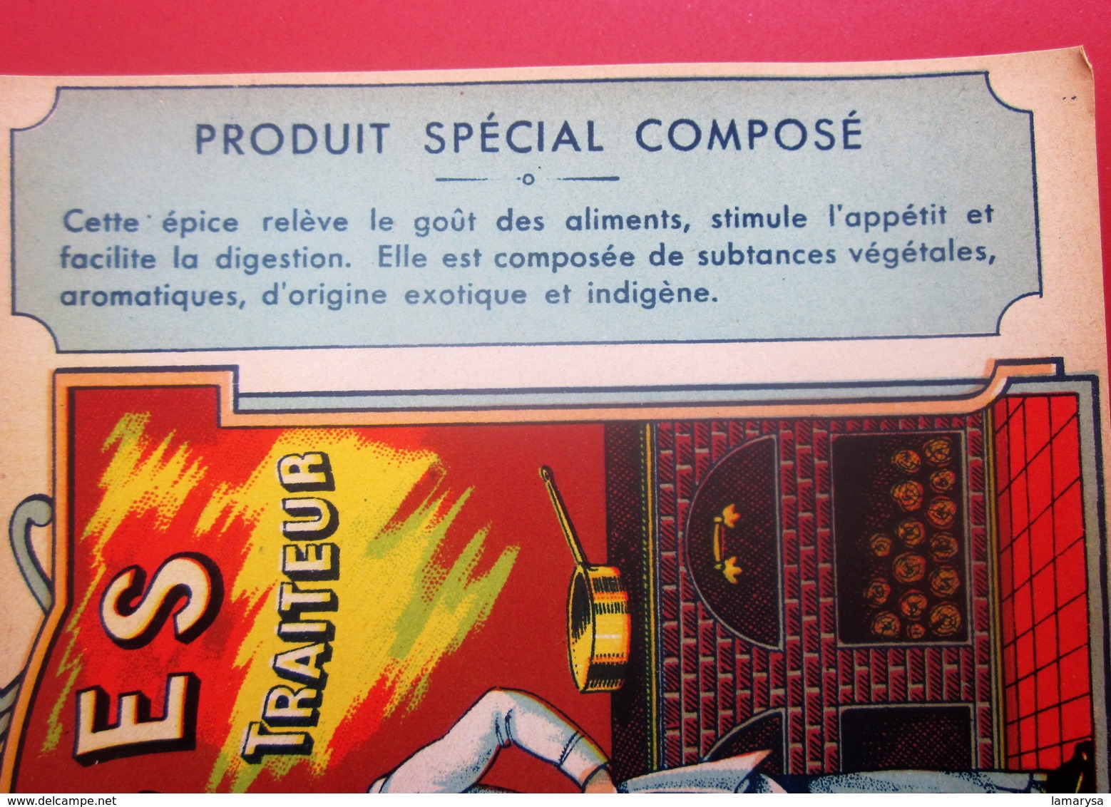 ÉTIQUETTE PUBLICITAIRE ÉPICES DU TRAITEUR FOURNEAUX CUISTOT CUISINE 1kg Net Relève Le Gout Des Aliments Stimule Appétit - Andere & Zonder Classificatie