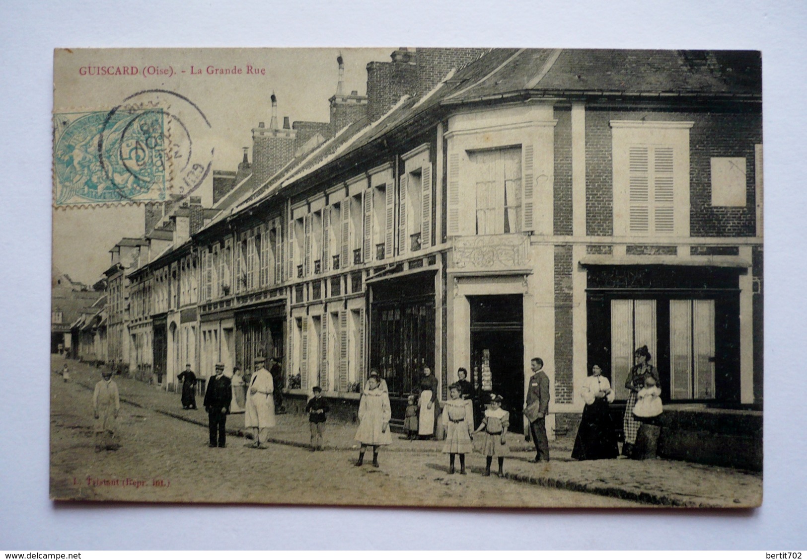 60 - Très Belle Carte  GUISCARD - La Grande Rue Bien  Animée - Guiscard