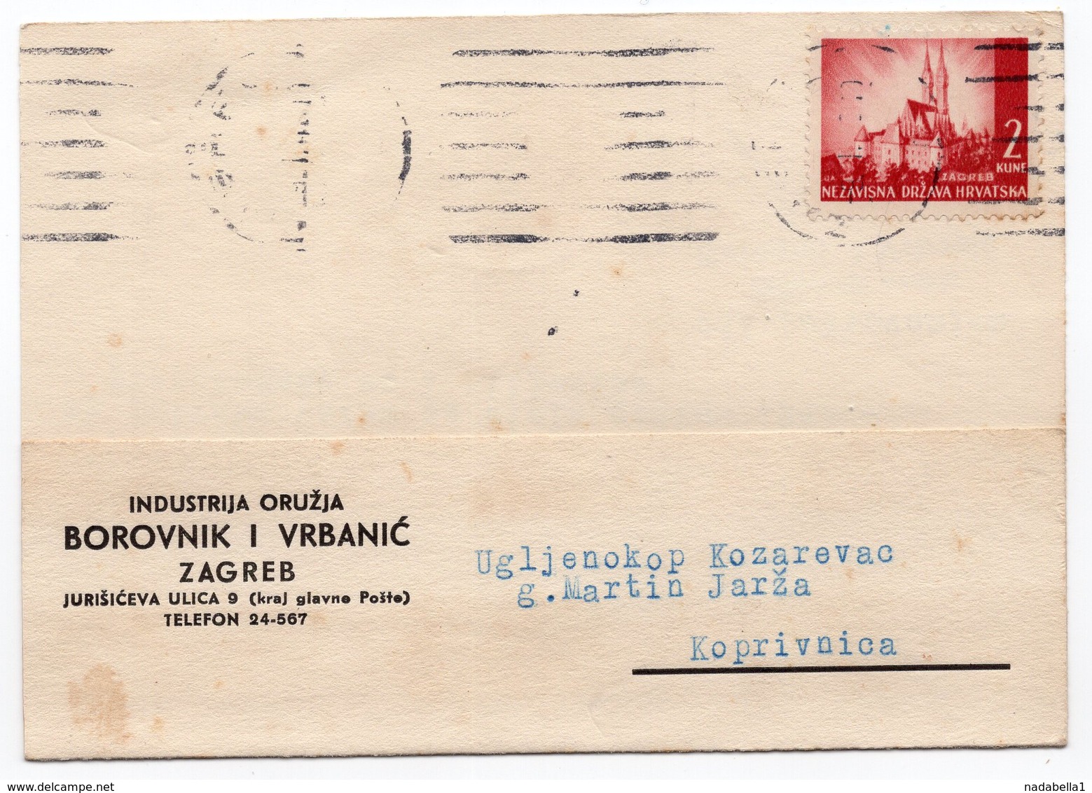 1943 CROATIA, NDH, ZAGREB, CORRESPONDENCE CARD, BOROVNIK I VRBANIC - Croatia