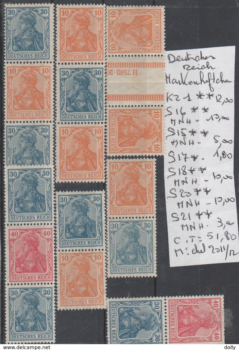 TIMBRES D ALLEMAGNE COMPOSEES NEUF**/*  1933/45 Nr VOIR SUR PAPIER AVEC TIMBRES  COTE 51.8 € - Neufs