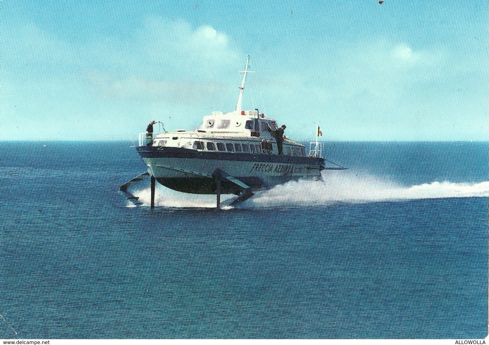 3432 "ALISCAFO FRECCIA AZZURRA PER LE ISOLE EGADI-TRAPANI " ANIMATA  CART. POST. ORIG. SPED.1964 - Altri & Non Classificati