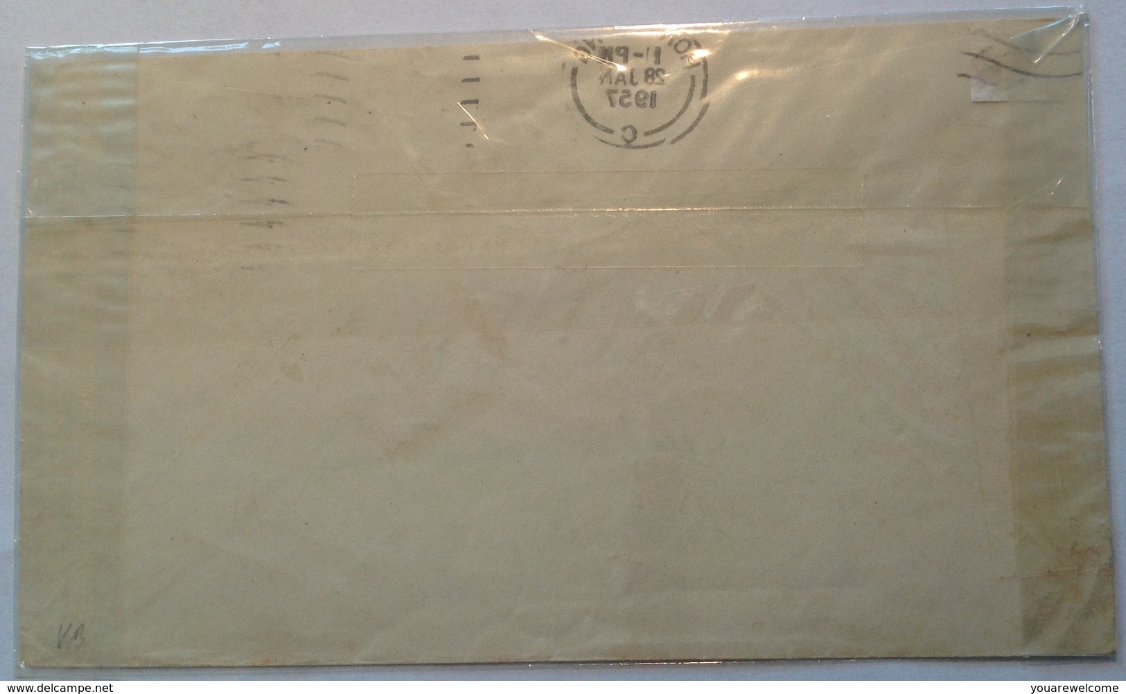 Hong Kong 1957 REAL MIXED FRANKING On PAQUEBOT SHIP MAIL COVER Norway (Haugesund Brief Lettre Norwegen China Chine - Brieven En Documenten