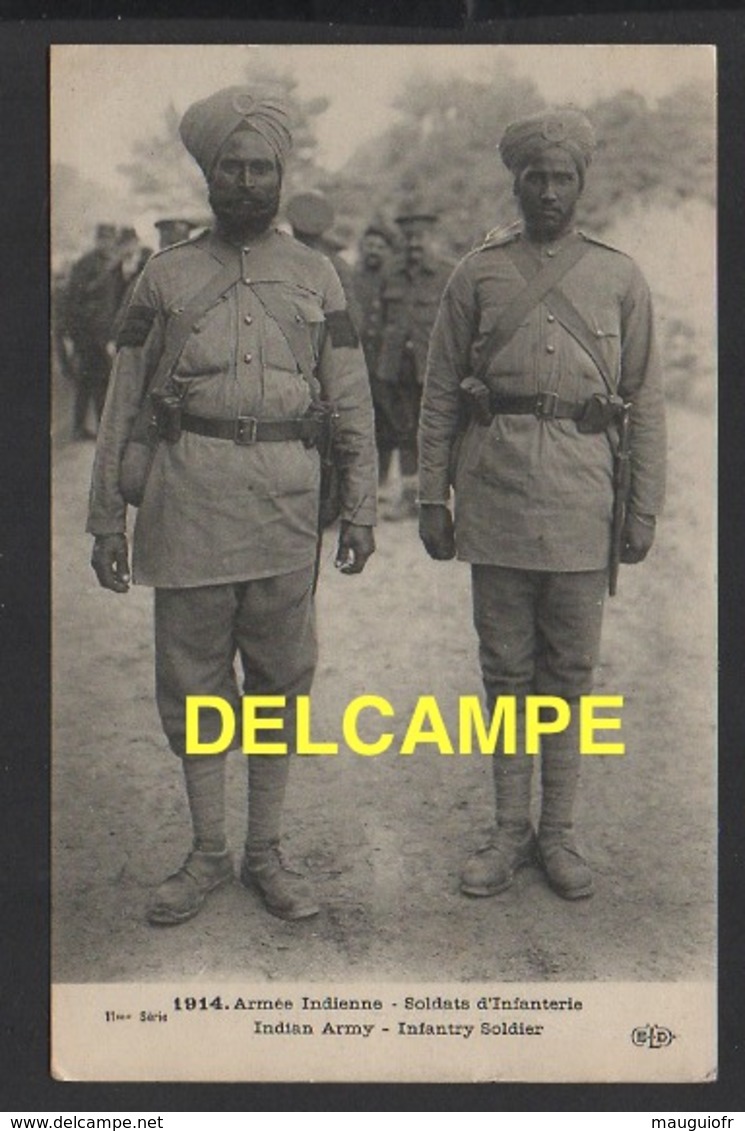 DD / GUERRE 1914-18 / NOS ALLIÉS : INDE / 1914 ARMÉE INDIENNE  -  SOLDATS D' INFANTERIE - Guerre 1914-18