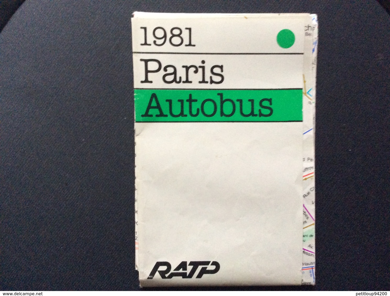 PLAN RATP AUTOBUS Paris 1981 - Europe