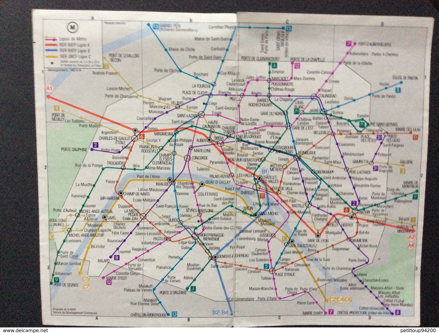 PLAN RATP  *Metro *Autobus *Rer  PARIS 1981 - Europe