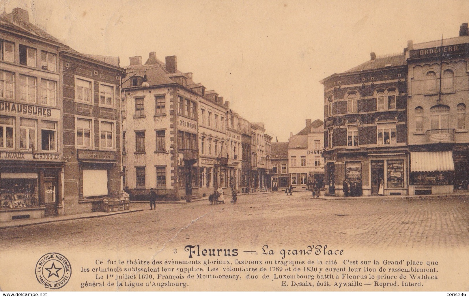 Fleurus La Grand'Place Circulée En 1911 - Fleurus