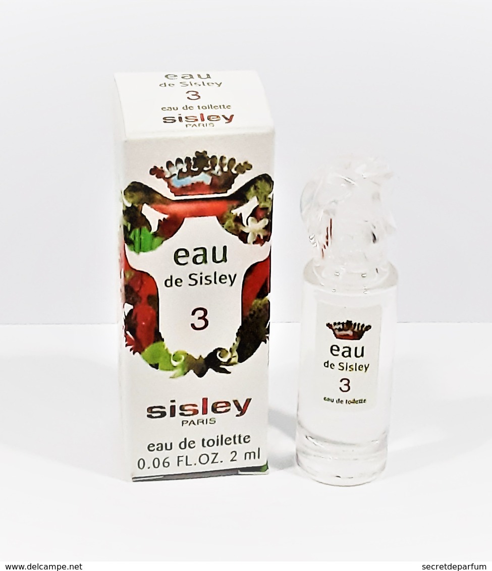 Miniatures De Parfum   EAU De SISLEY 3  EDT   De  SISLEY    2 ML  + Boite - Miniatures Womens' Fragrances (in Box)