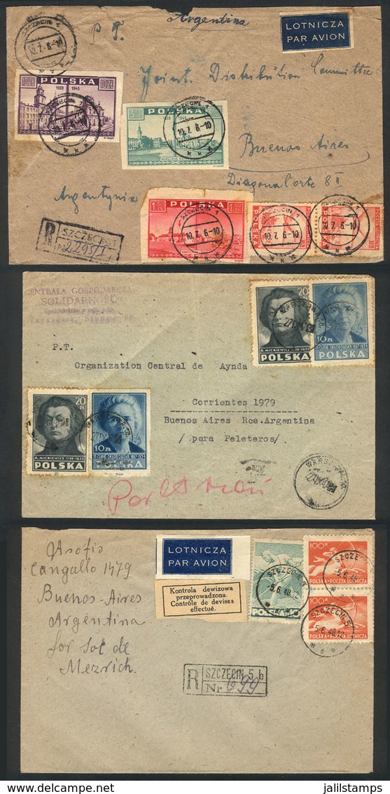 TOPIC JUDAICA: 3 Covers Sent To Aid Organizations For Jews In Europe Between 1946 And 1948, Very Interesting! - Judaísmo