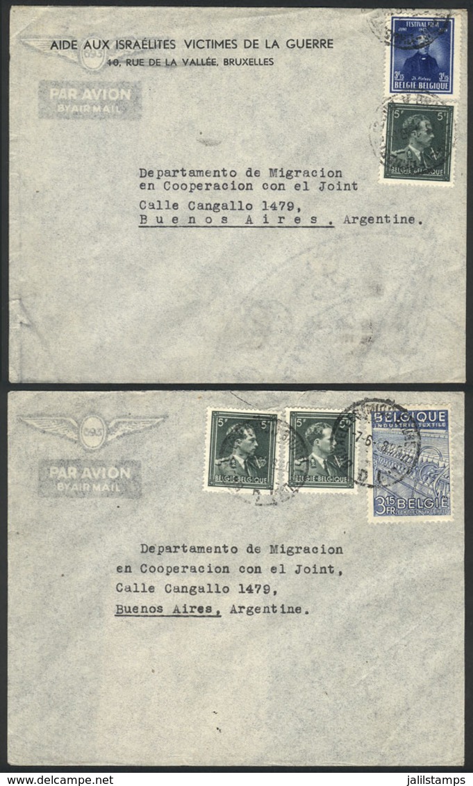 TOPIC JUDAICA: 2 Covers Sent In 1948 To The "Departamento De Migración En Cooperación Con El Joint" In Buenos Aires, Fro - Judaisme