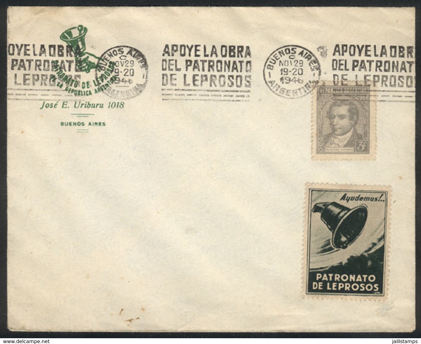 TOPIC MEDICINE: Envelope With Fancy Corner Card Of Institute For LEPERS, Postmarked On 29/NO/1946 With Special Slogan "S - Médecine