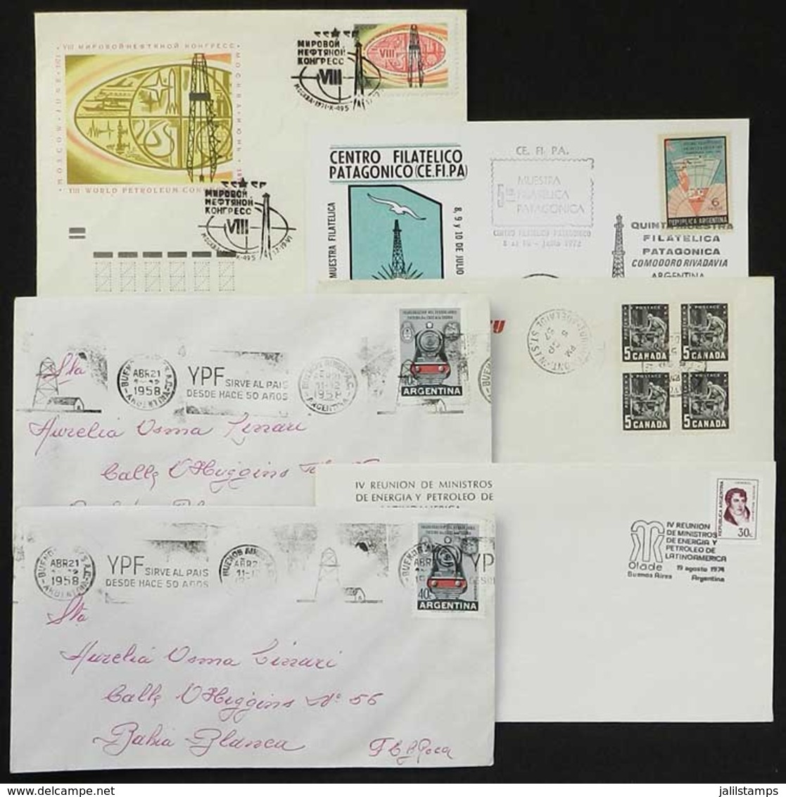 TOPIC: PETROLEUM, MINING: Topic Petroleum, Mining: 10 Covers/cards With Stamps Or Special Postmarks, VF! - Oil