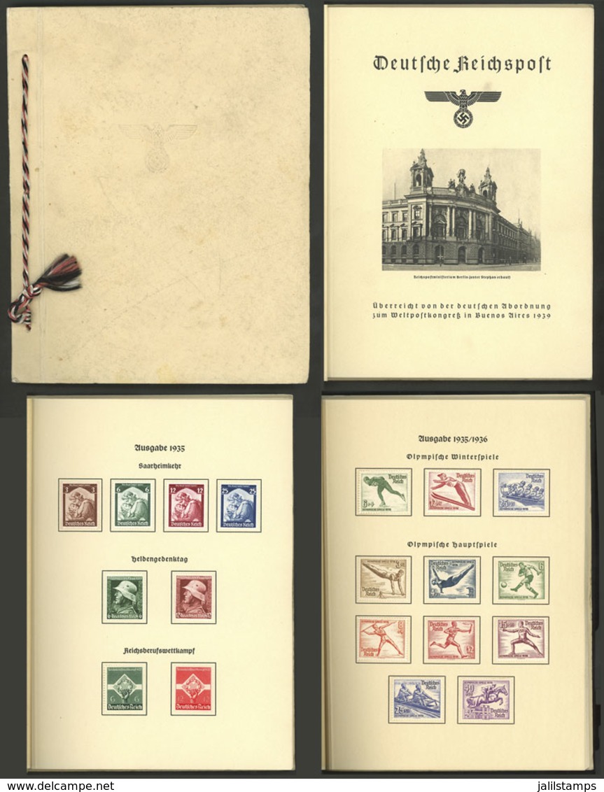 GERMANY: GIFT BOOK Of The German Post Given To Those Attending The UPU Congress Held In Buenos Aires In 1939, With Stamp - Otros & Sin Clasificación