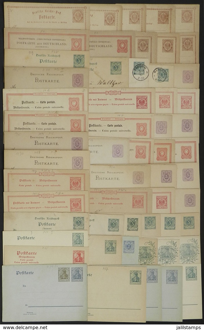 GERMANY: Over 50 Postal Cards, Many Double (with Paid Reply), Fine General Quality, A Few Used, Little Duplication, Good - Altri & Non Classificati