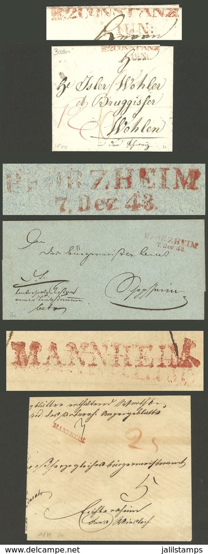 GERMANY: 2 Folded Covers + 1 Cover Used Between 1840 And 1848 With Nice Pre-stamp Mail Marks, VF! - Prephilately